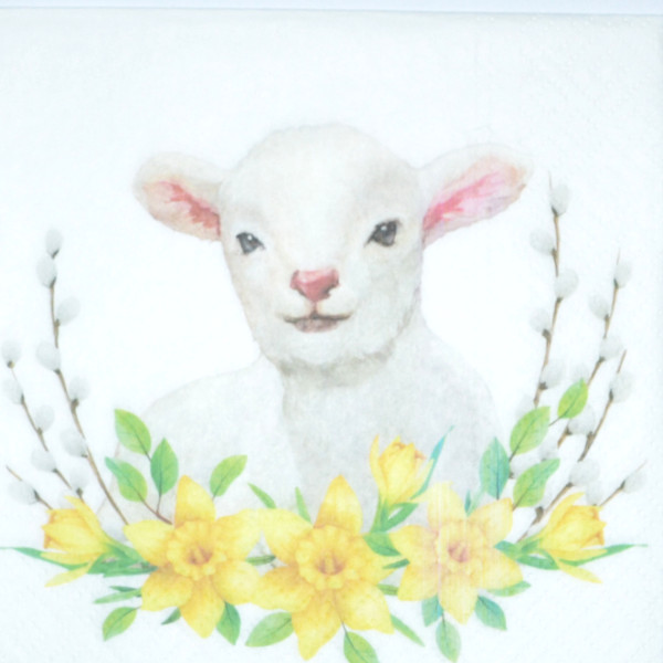 Serwetki do decoupage 2szt baranek bazie żonkile