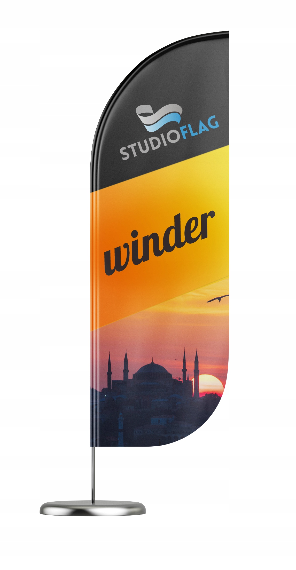 Beach flaga z masztem winder 260x90cm żagiel qr EAN (GTIN) 5904157600548