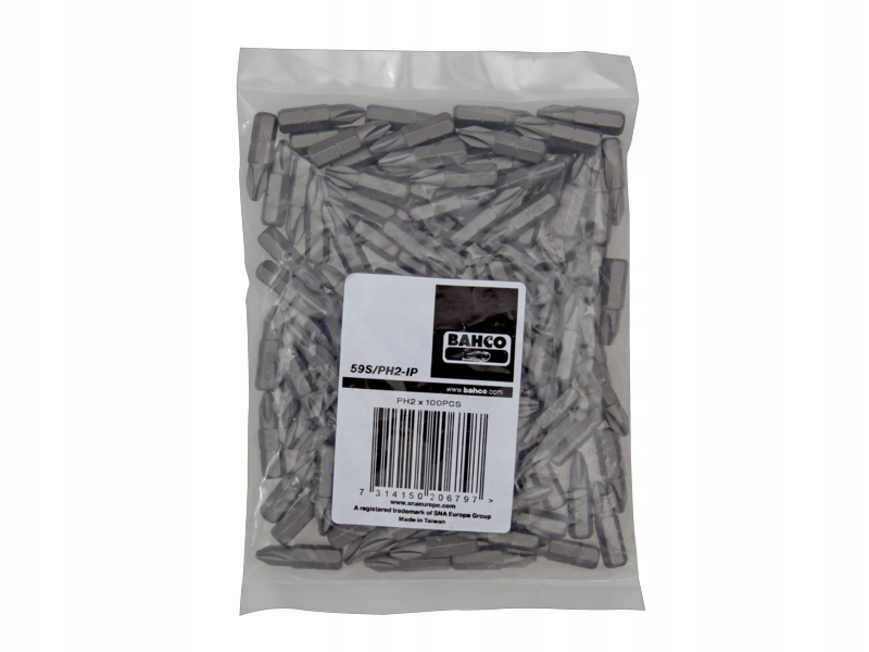 BAHCO Końcówka do wkrętarki PH2 100 szt. Liczba elementów pojedyncze