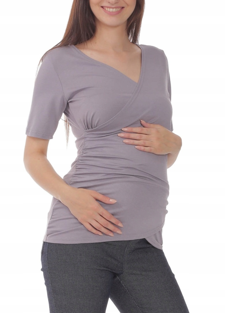 

Bluzka Ciążowa Rozm 2XL/3XL Karmienia Krótki Rękaw
