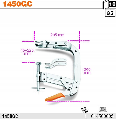 SCISKACZ SPREZYN ZAWOROW 45 225 MM BETA 1450GC EAN 8014230044811