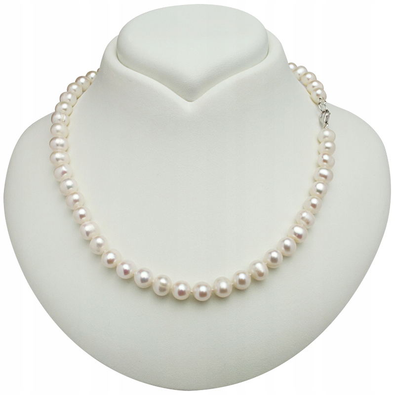 

Klasyczny Srebrny Naszyjnik Z Białych Pereł