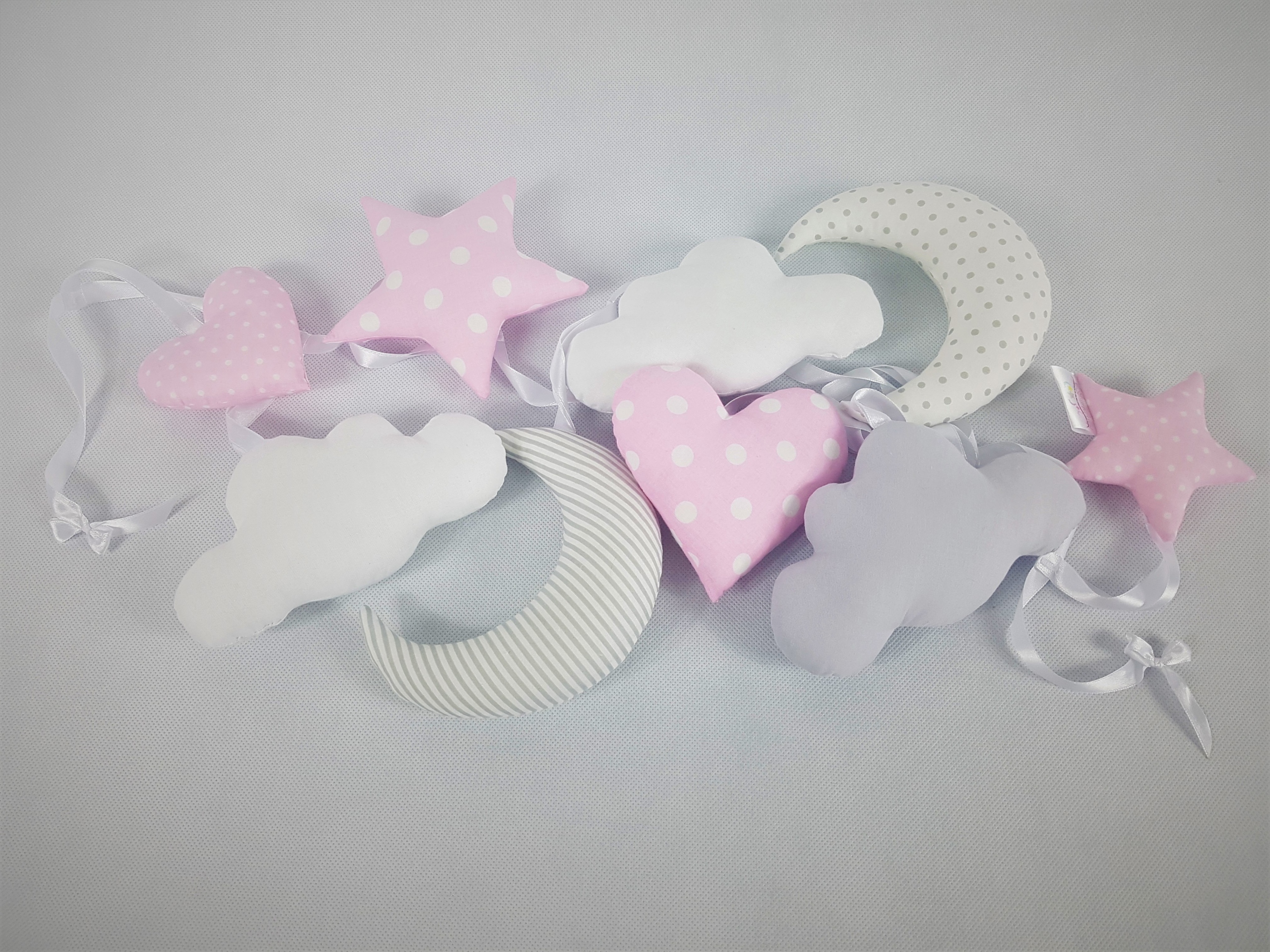 Гирлянда chmurkowa :) Нежно-розовый, белый и серый