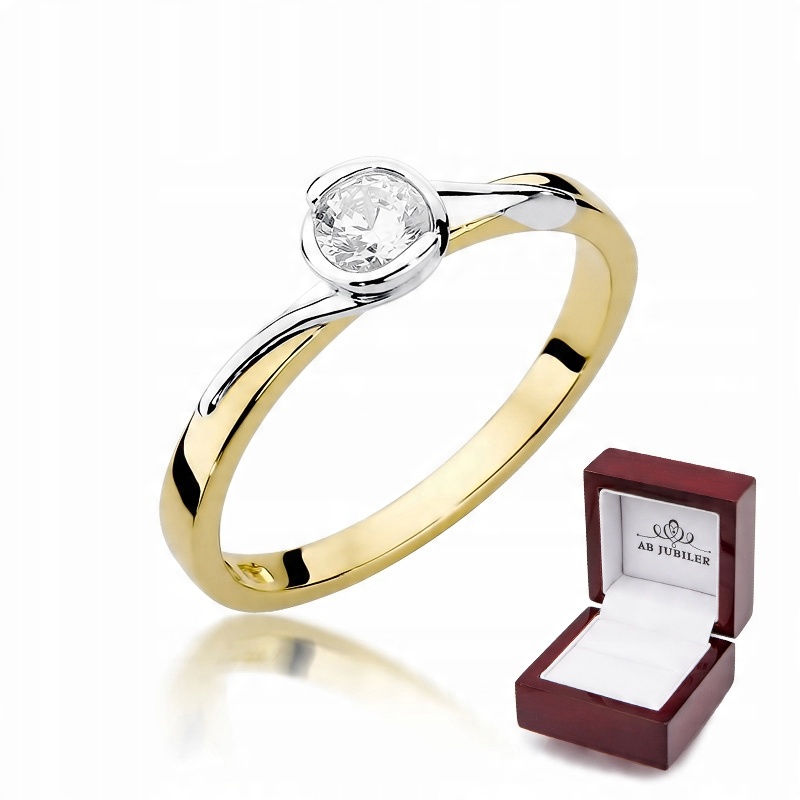 

Złoty 585 Pierścionek Zaręczynowy Brylant 0,25ct