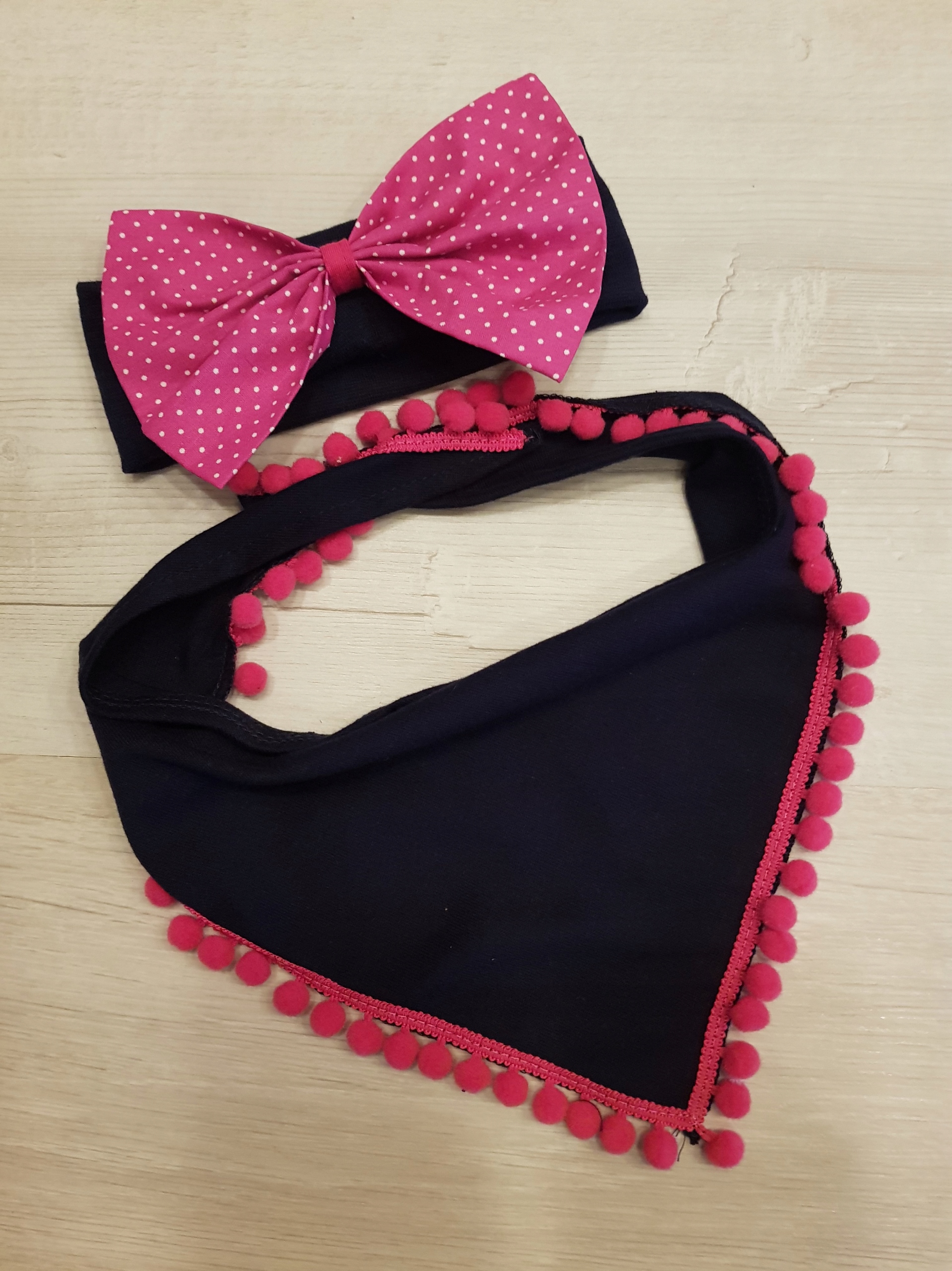 

Kpl Opaska Duża Kokarda + Chustka Pomponik 6M-3LAT