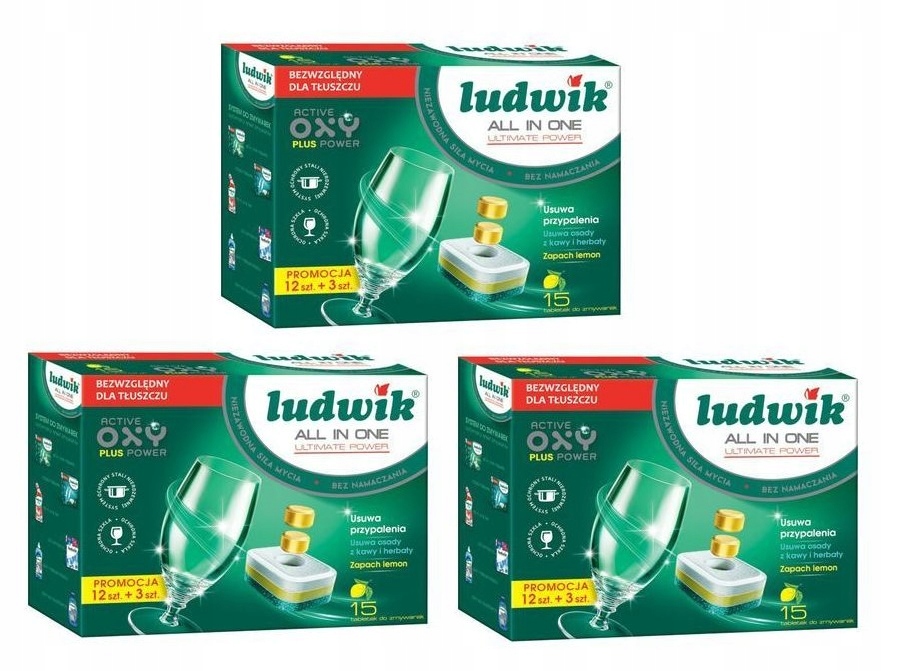 

Tabletki do zmywarek Ludwik All in One 15 szt x 3