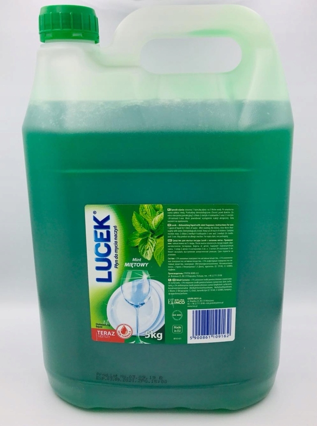 

Płyn do Mycia Naczyń Lucek 5kg 5L Miętowy