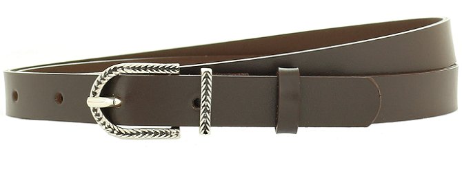 

Brązowy damski pasek ze skóry naturalnej Kolory Pl