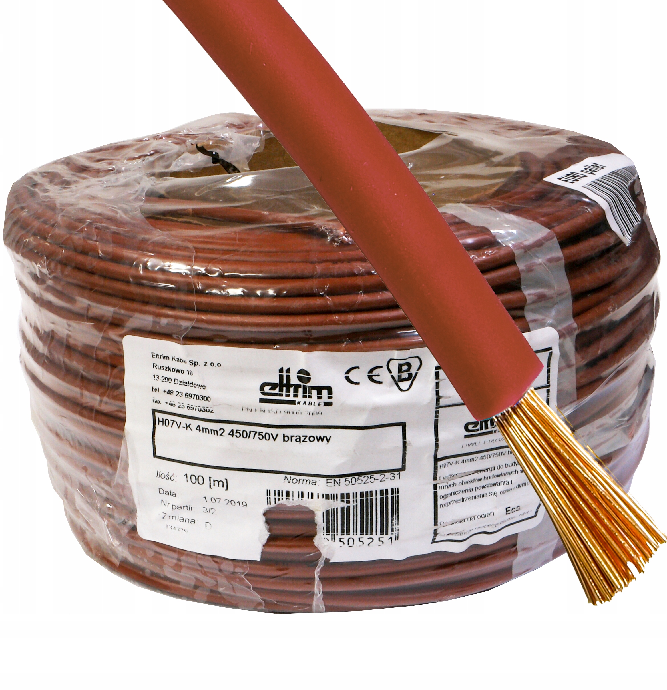 Kábel Lgy 1x 4 mm hnedý 4 100 m