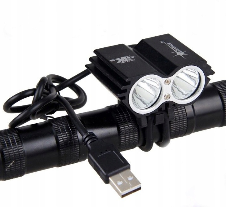 Lampka rowerowa LED Solarstorm x2 CREE USB