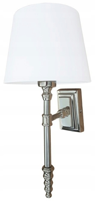 Strieborná kovová nástenná lampa glamour hamptons 31 cm