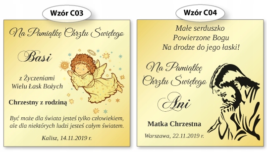 PREZENT CHRZEST ŚWIĘTY CHRZTU ŚW ŁAŃCUSZEK ANIOŁEK Cechy możliwość wykonania graweru