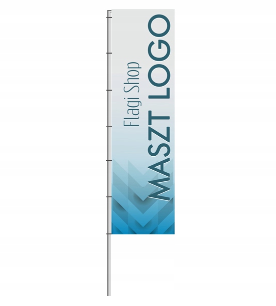 Maszt flagowy LOGO 320 cm Winder Flaga Reklamowa 70x250 cm + PROJEKT
