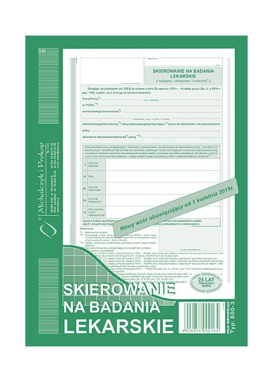 

Druk Skierowanie Na Badania Lekarskie 850-3
