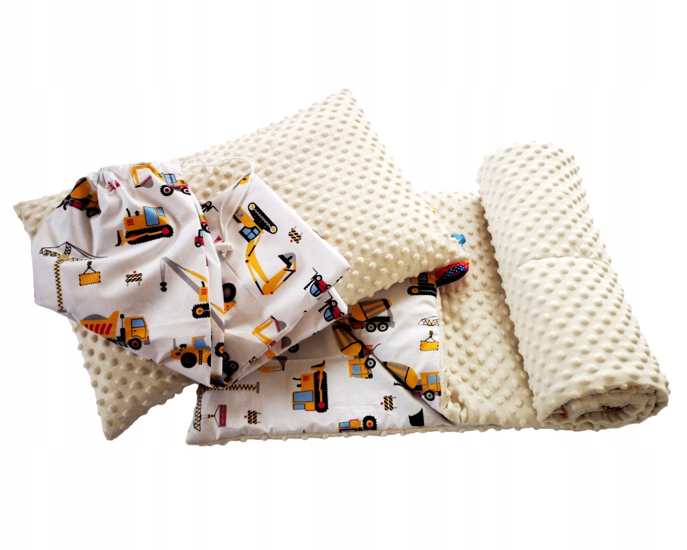 

Komplet Kocyk minky 100x135+ Poduszka 40x60+ worek