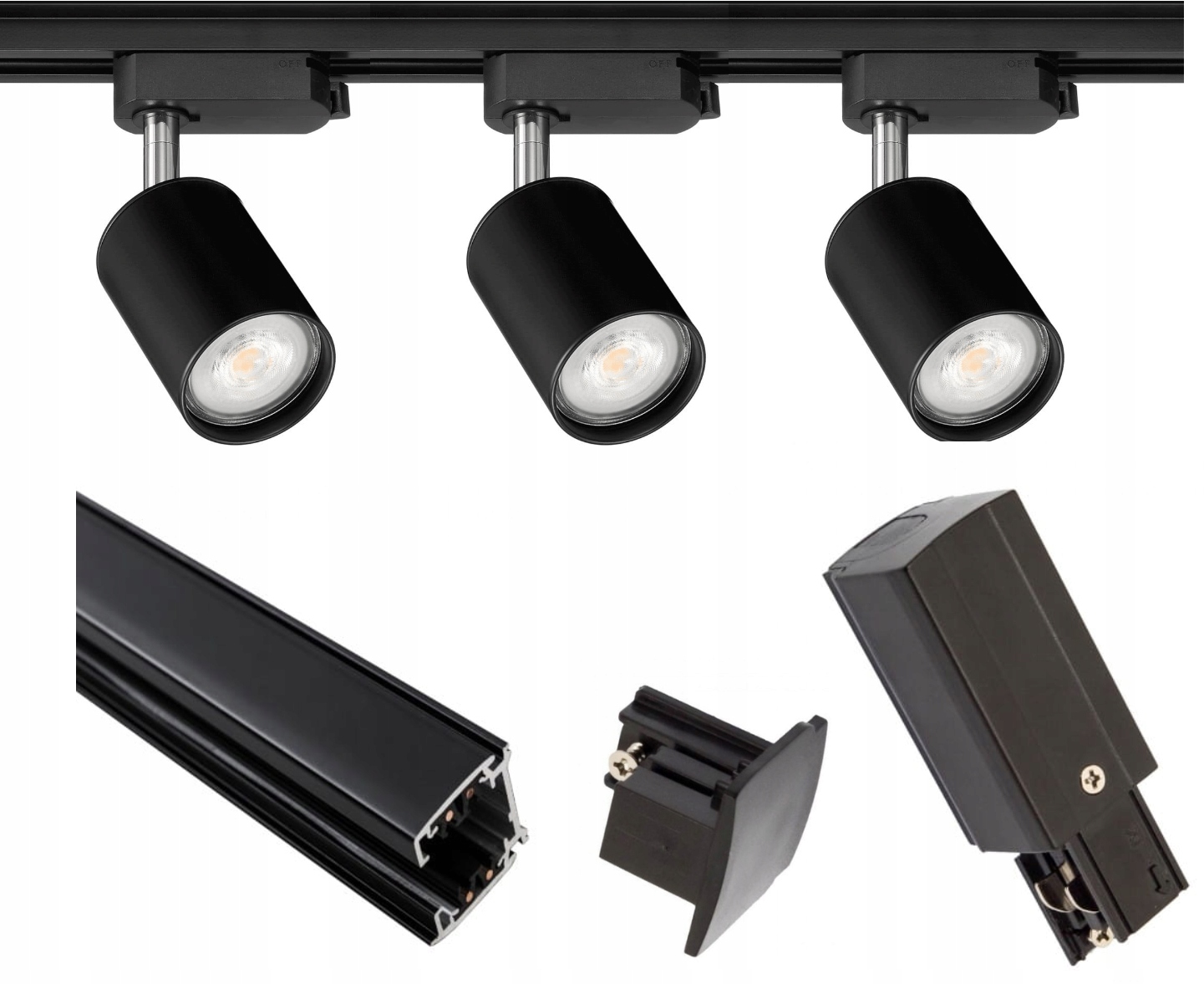 Zestaw 3 lampy 3-fazowe do sklepu na szynę GU10