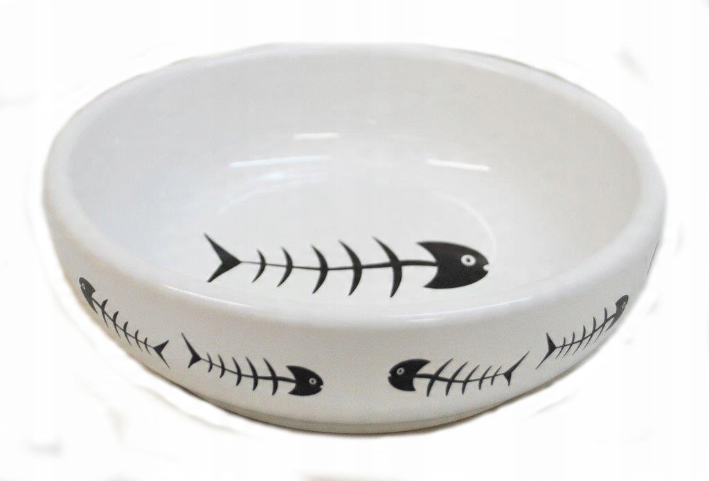 

Miska ceramiczna Yarro - biała w szkielet ryby