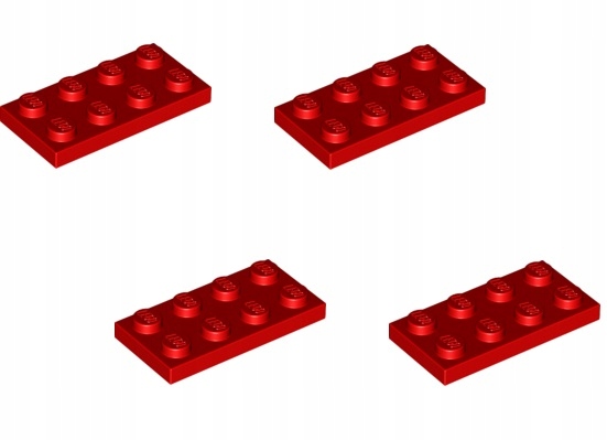 

Lego płytka 2x4 czerwony 302021 3020 - 4 szt