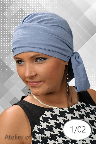 Chusta POLA bawełna UNIKOLOR Turban po chemii Kolekcja Atelier of Turbans