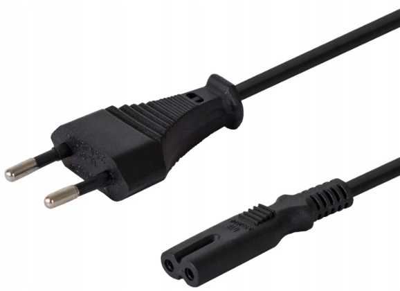 

Kabel zasilający laptop Euro 2pin C7 ósemka 1,8m