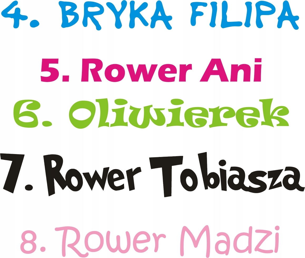 

Naklejka na rower napis tekst ksywa kask