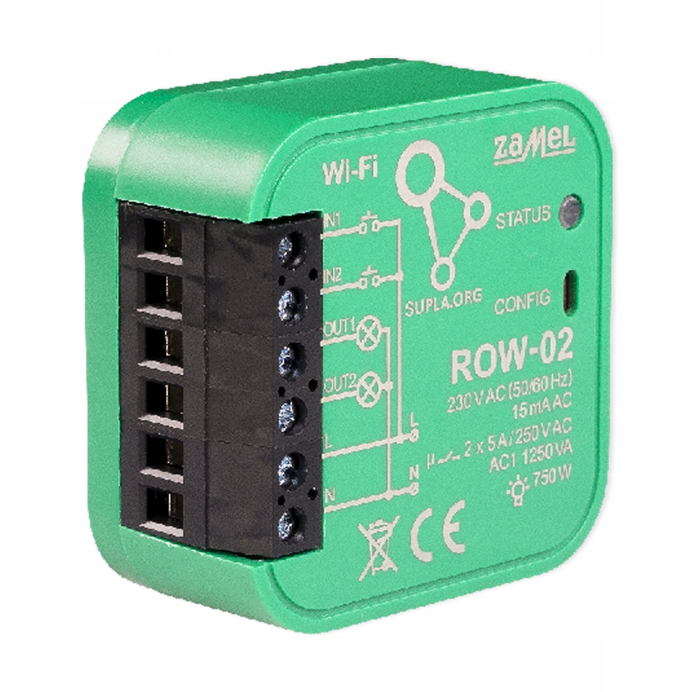 

Odbiornik Wi-fi 2-KANAŁOWY D/p Supla ROW-02