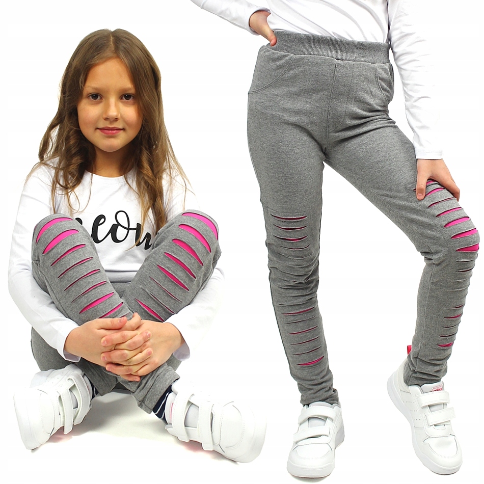

Treginsy Spodnie Pocięte Breeze Szare 122 GH507