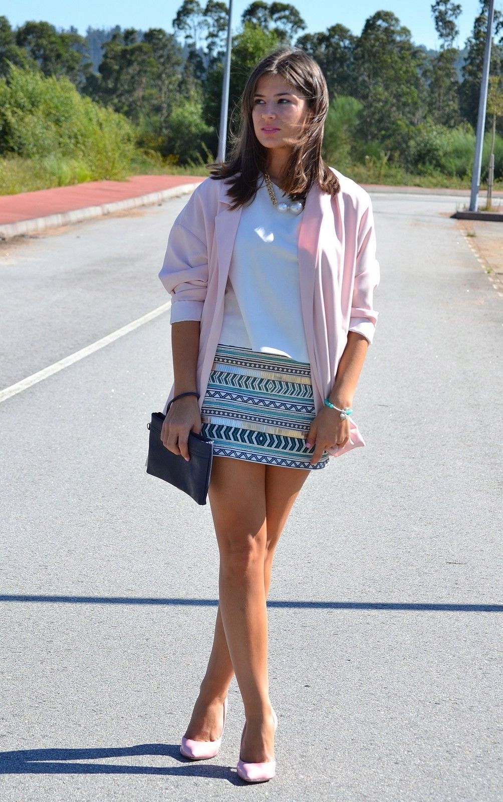 A321 ZARA SPÓDNICA CEKINY MARYNARKA KURTKA - M Długość mini