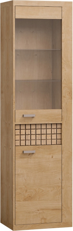 Witryna do salonu kredens z półkami NATURAL N4 LED