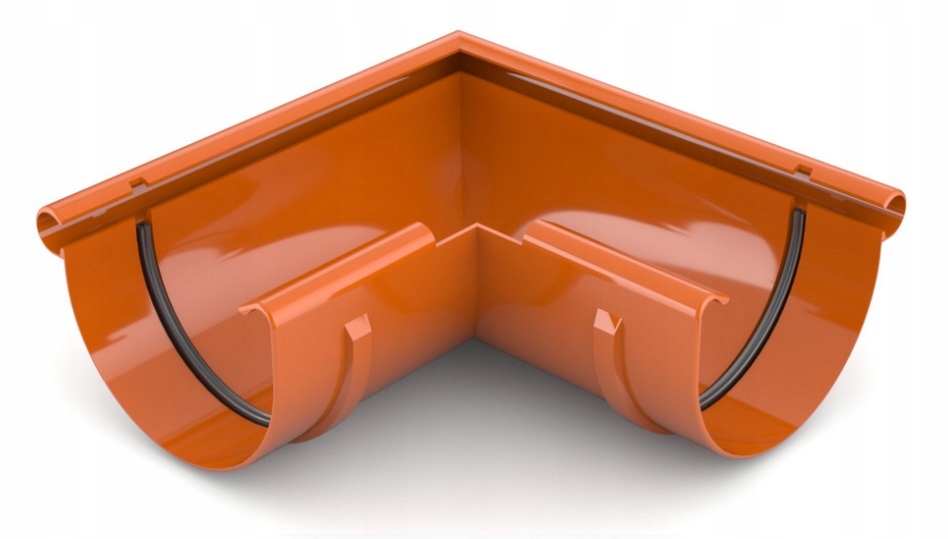 narożnik ZEWNĘTRZNY rynny 125mm Bryza CEGLASTY