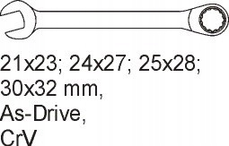 YATO YT-5543 WKŁAD KLUCZE OCZKOWE ODGIĘTE 21- 32MM Wyposażenie w zestawie Tak