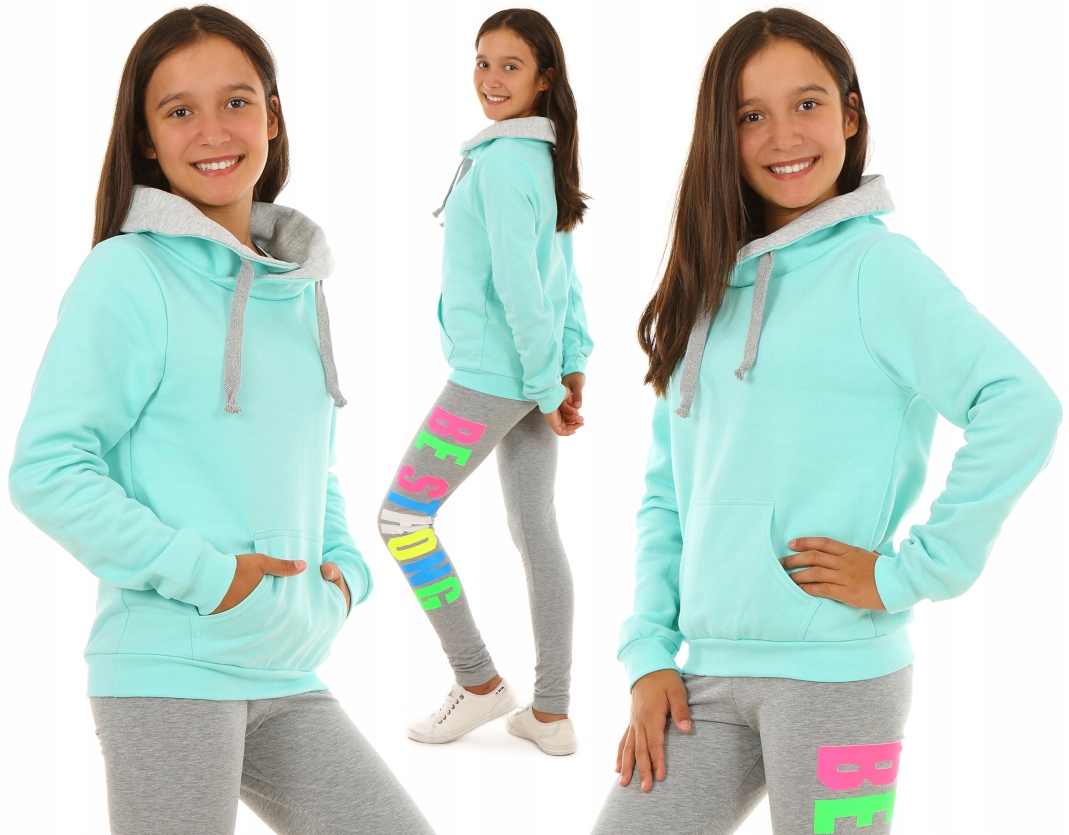 

Bluza z długim rękawem, Komin 158 Kropek Mięta