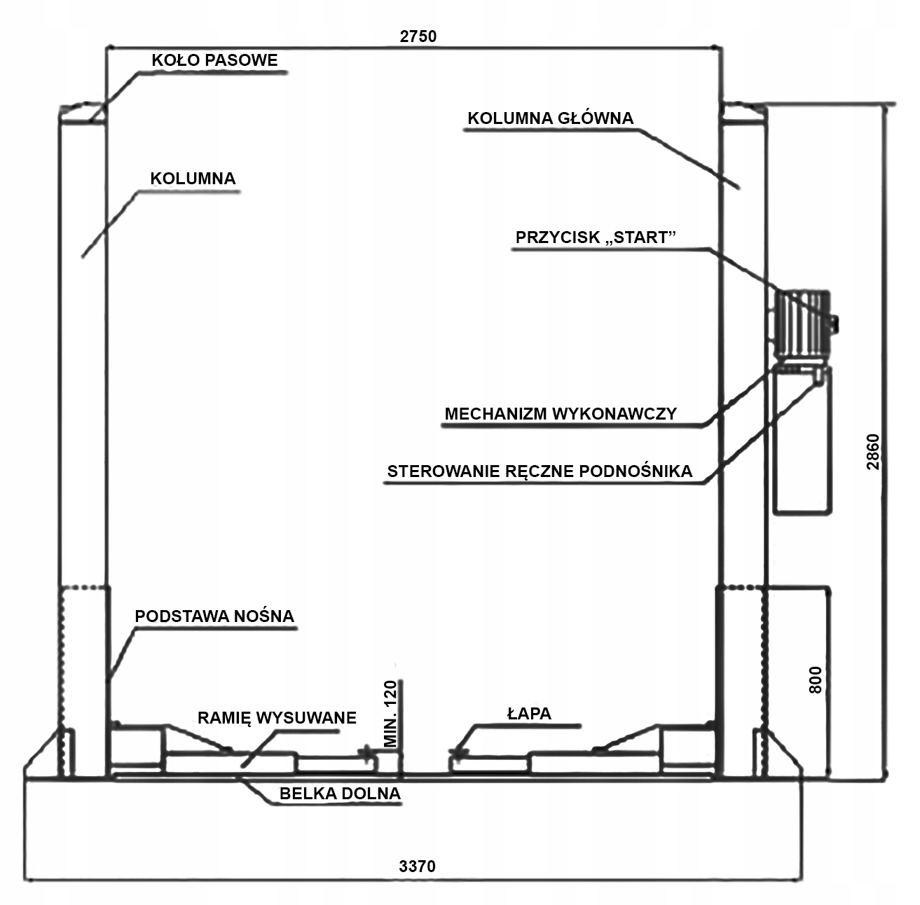 Двухколонный подъемник Launch TLT-235 SB