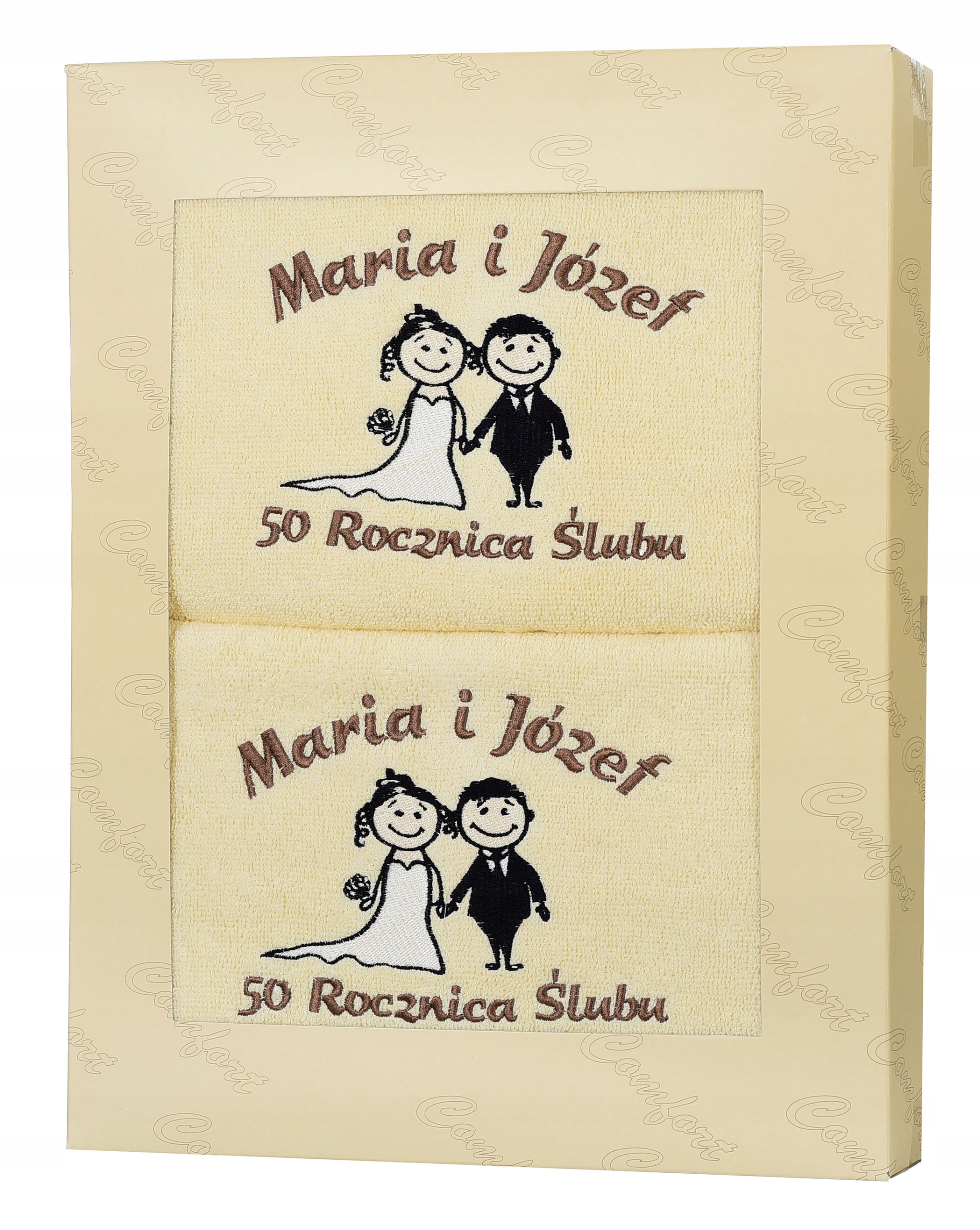 

Duże Ręczniki z Twoim haftem Ślub Rocznica prezent