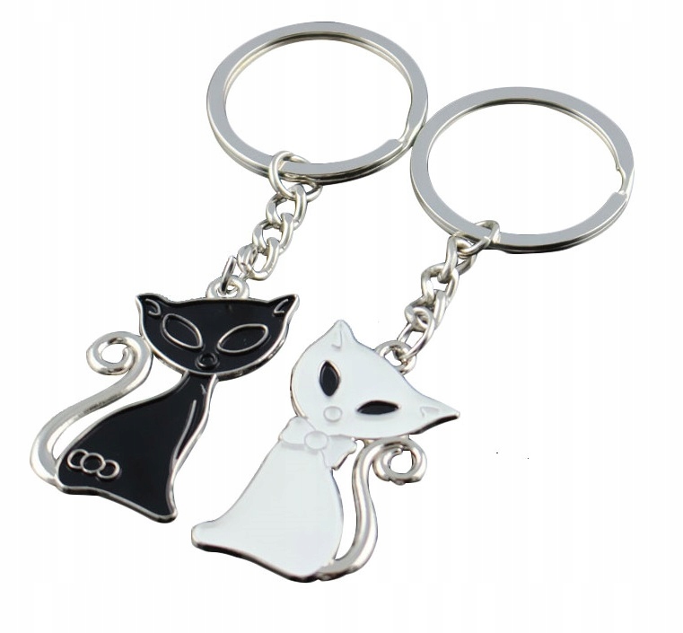 

Breloczki dla Zakochanych Kotki Koty Biały i Czarn