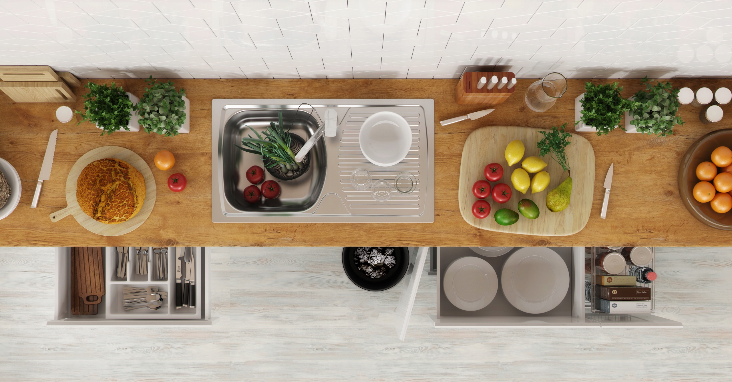 KUCHNIA NOWOCZESNA BLANKA BIAŁY MAT Materiał płyta MDF