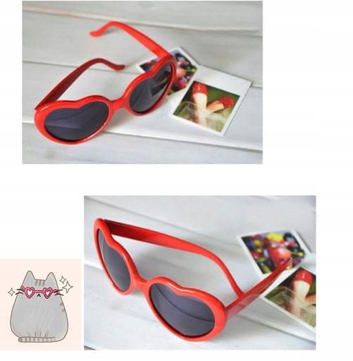 OKULARY SŁONECZNE SERCA TYLKO CZERWONE POŁYSK MAX Marka GoDan