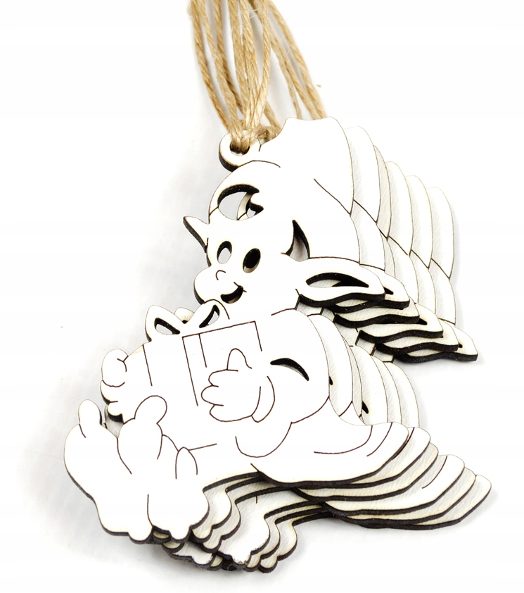 KRASNAL ZAWIESZKA DREWNIANA 16cm 6szt BN1066