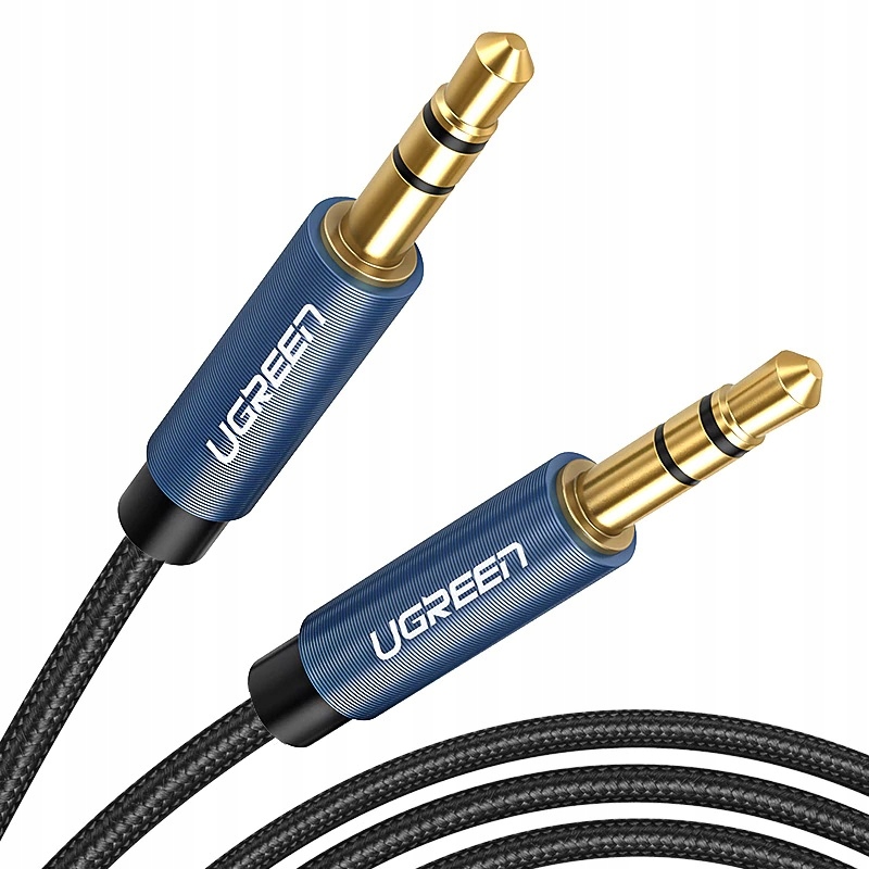 Ugreen kątowy kabel Aux 2 x mini jack 3,5 mm 1m niebieski (AV112) Ugreen
