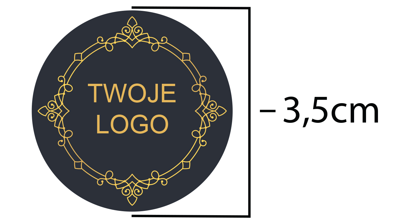 

Naklejki Z Logo Twojej Firmy etykiety 3,5cm 875szt