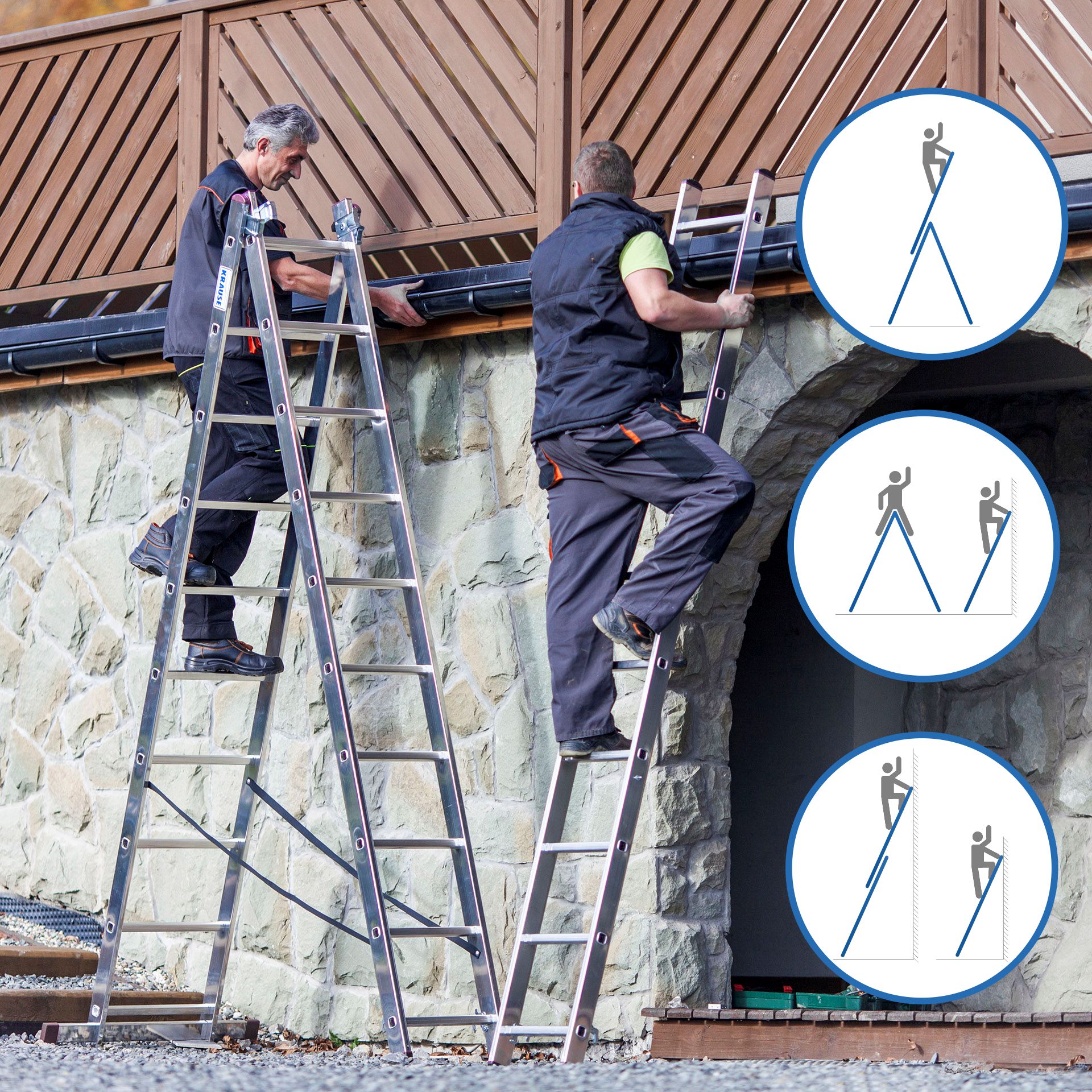 Drabina aluminiowa 3x10 KRAUSE CORDA wys.rob. 7,0m Wysokość robocza 7 m