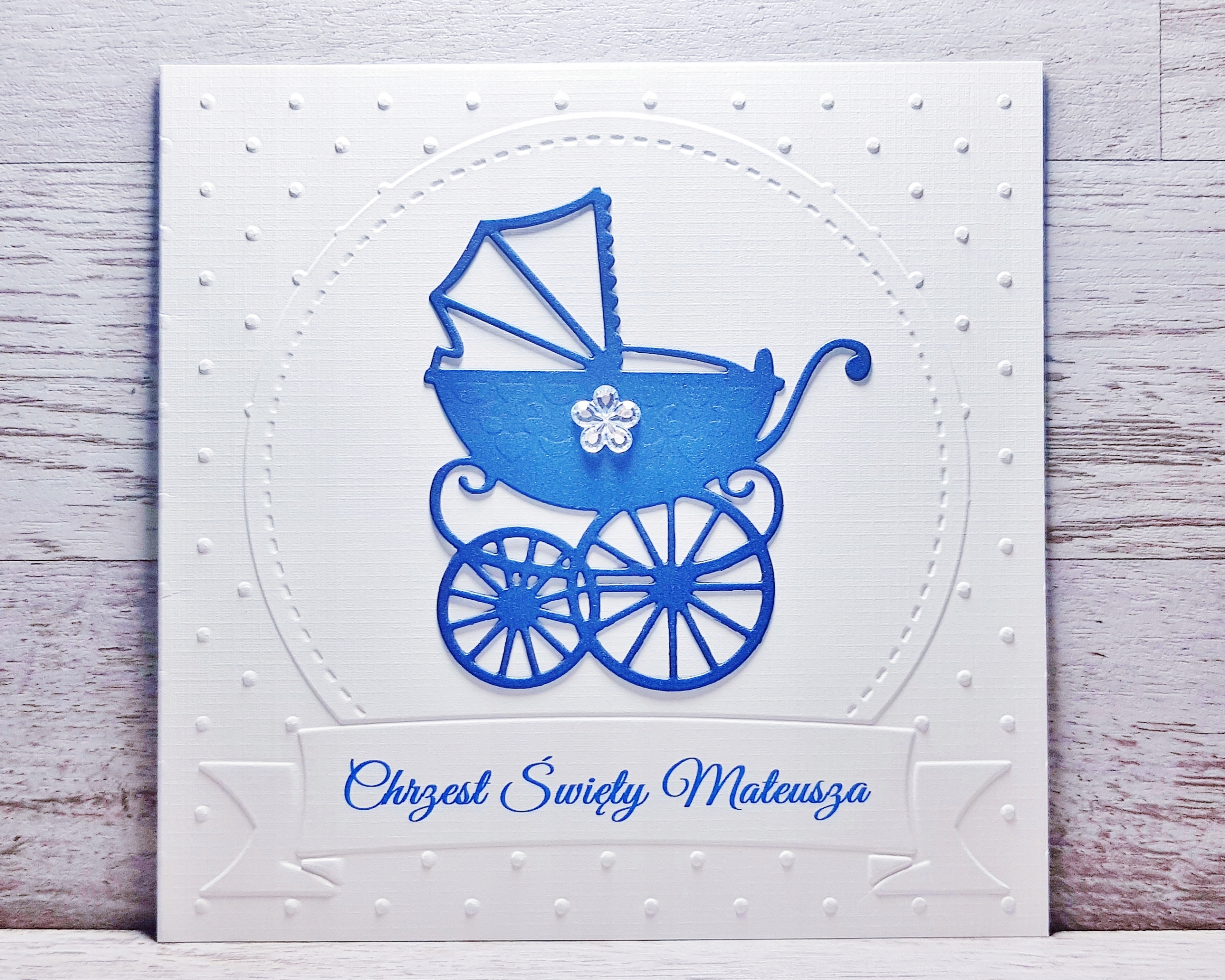 ZAPROSZENIA NA CHRZEST ŚWIĘTY NA CHRZCINY WÓZEK Kolor wielokolorowy