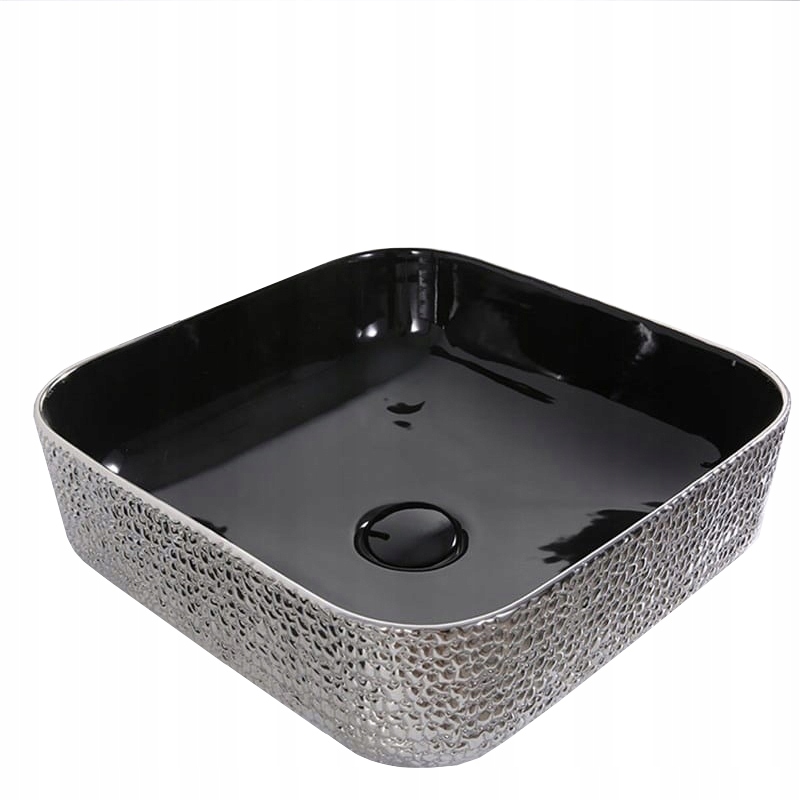 UMYWALKA CERAMICZNA RODO CZARNA SREBRNA SKÓRA WĘŻA