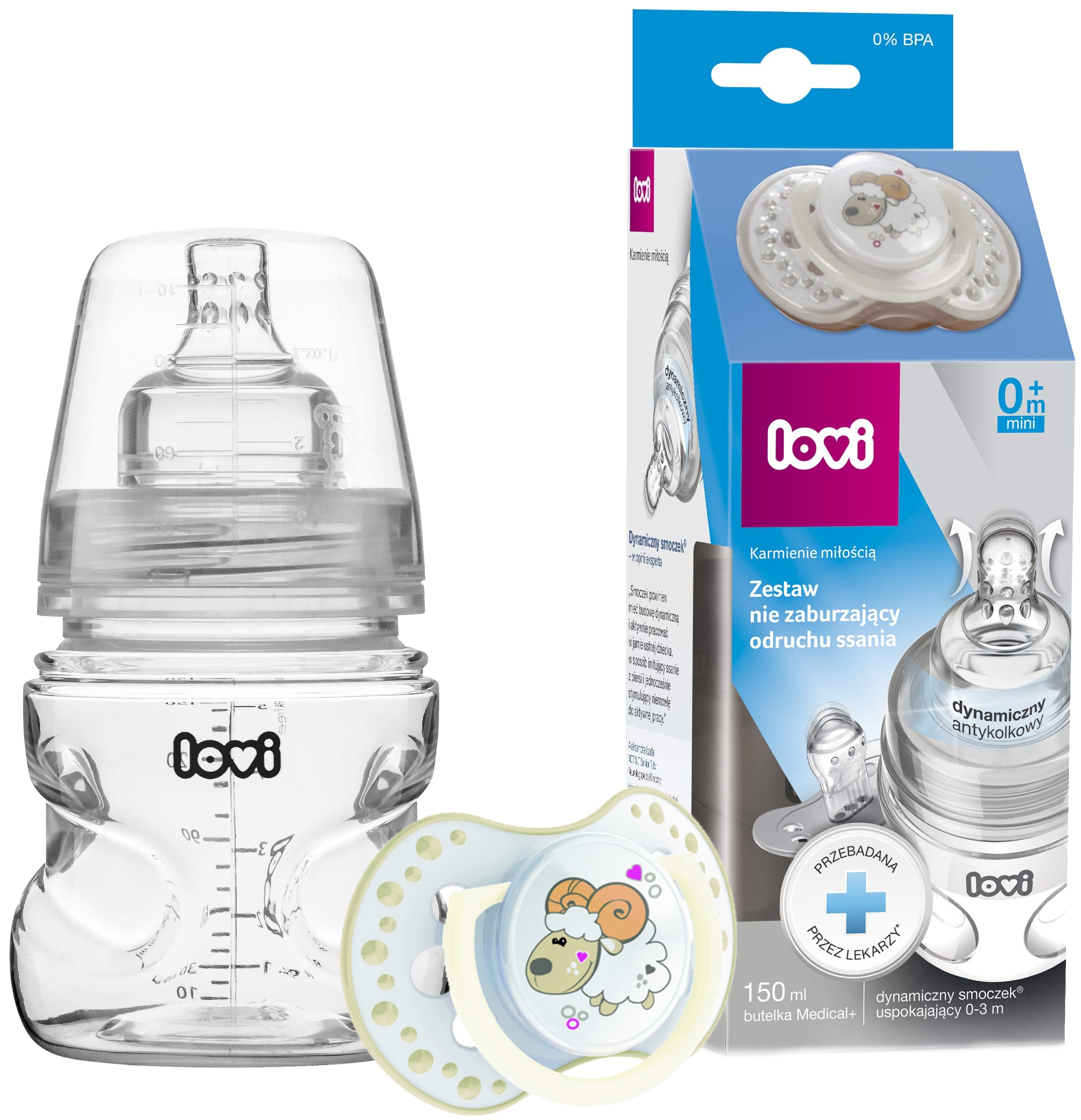 

Lovi Butelka 150ML Medical+ Smoczek Usp 0-3