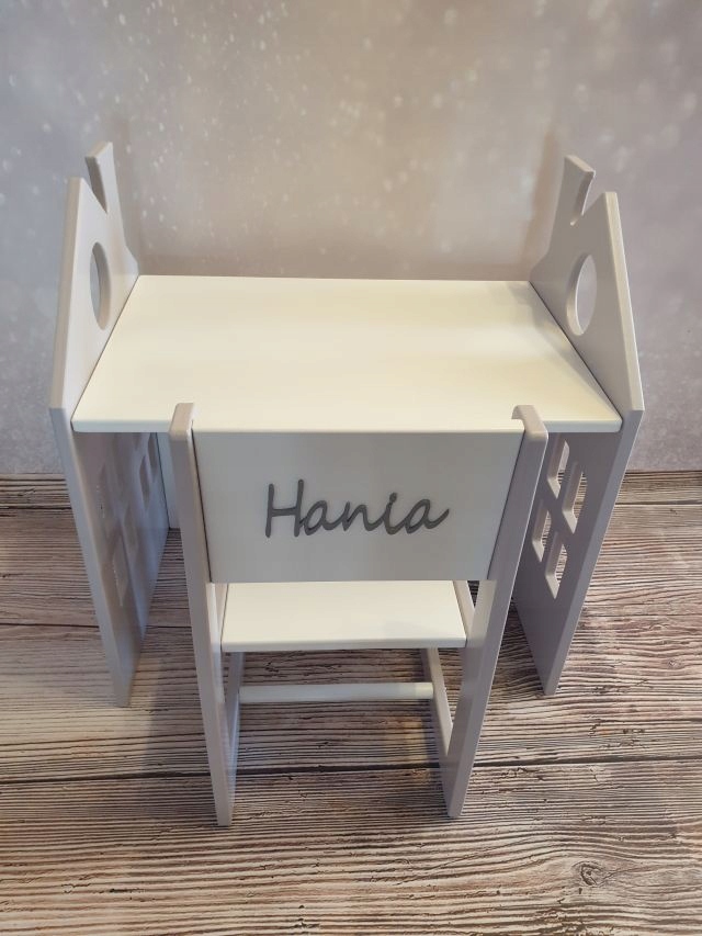 STOLIK Z KRZESEŁKIEM BIURKO DREWNIANE DLA DZIECI Marka inna