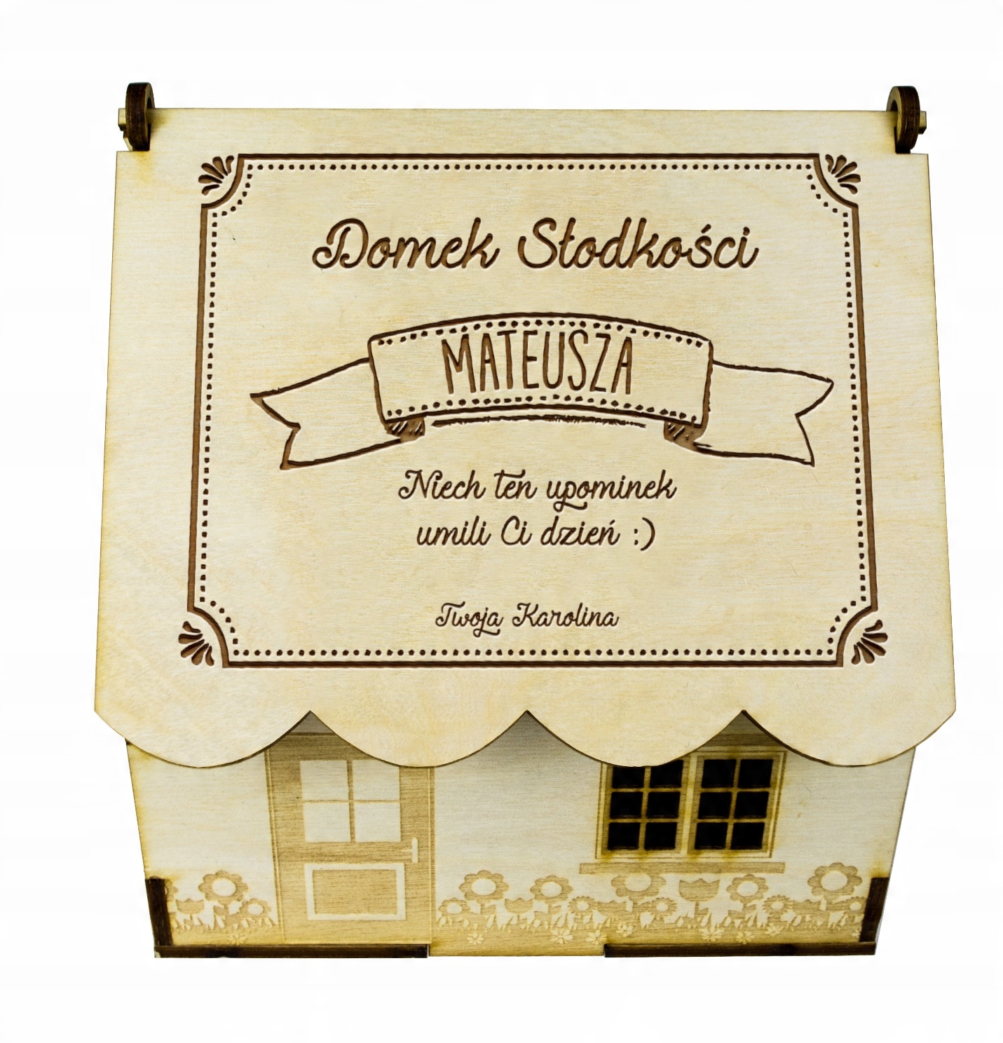 

Drewniany Domek Na Cukierki Walentynki Prezent