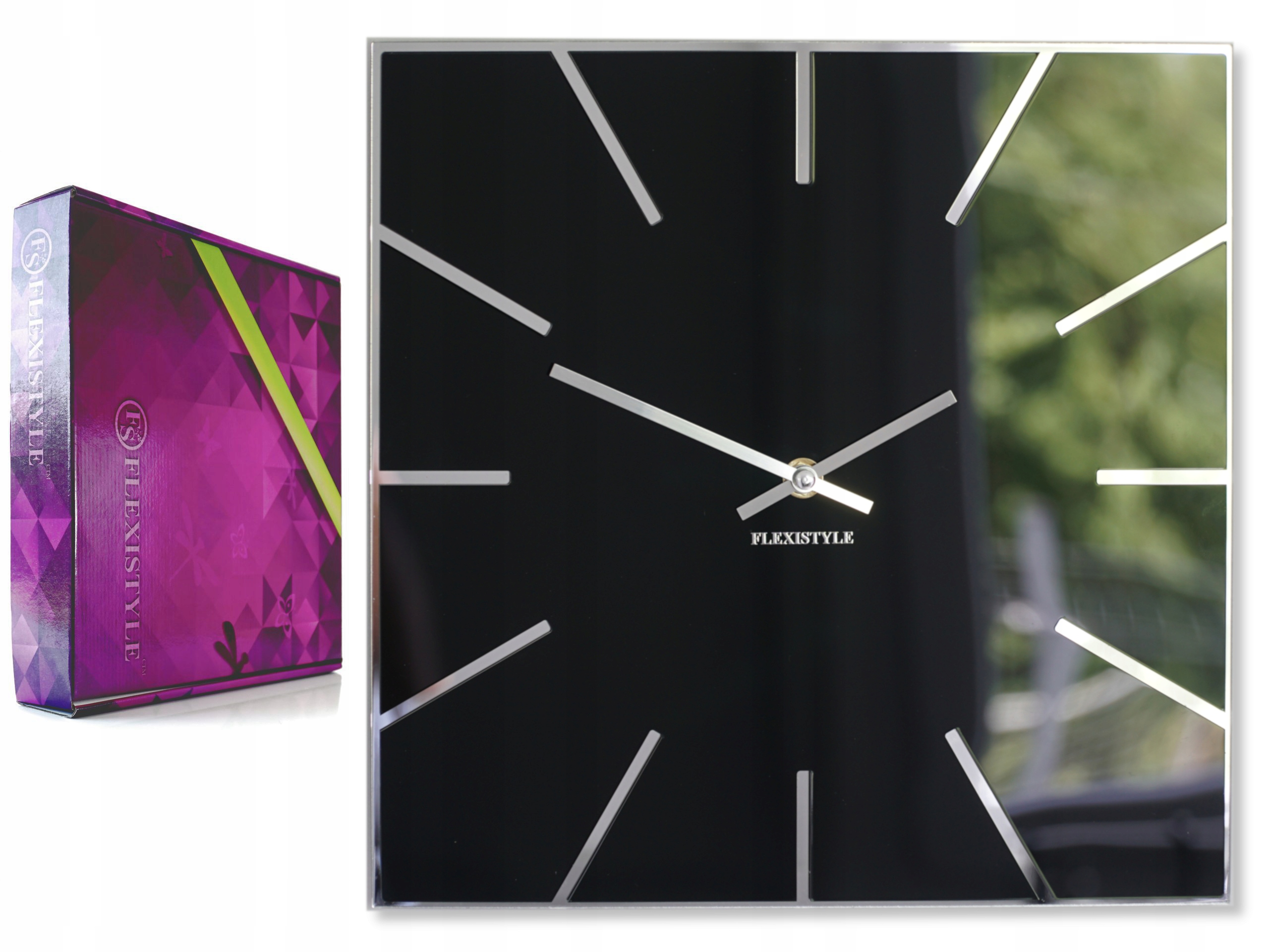 

Nowoczesny zegar ścienny Exact 30cm piano black