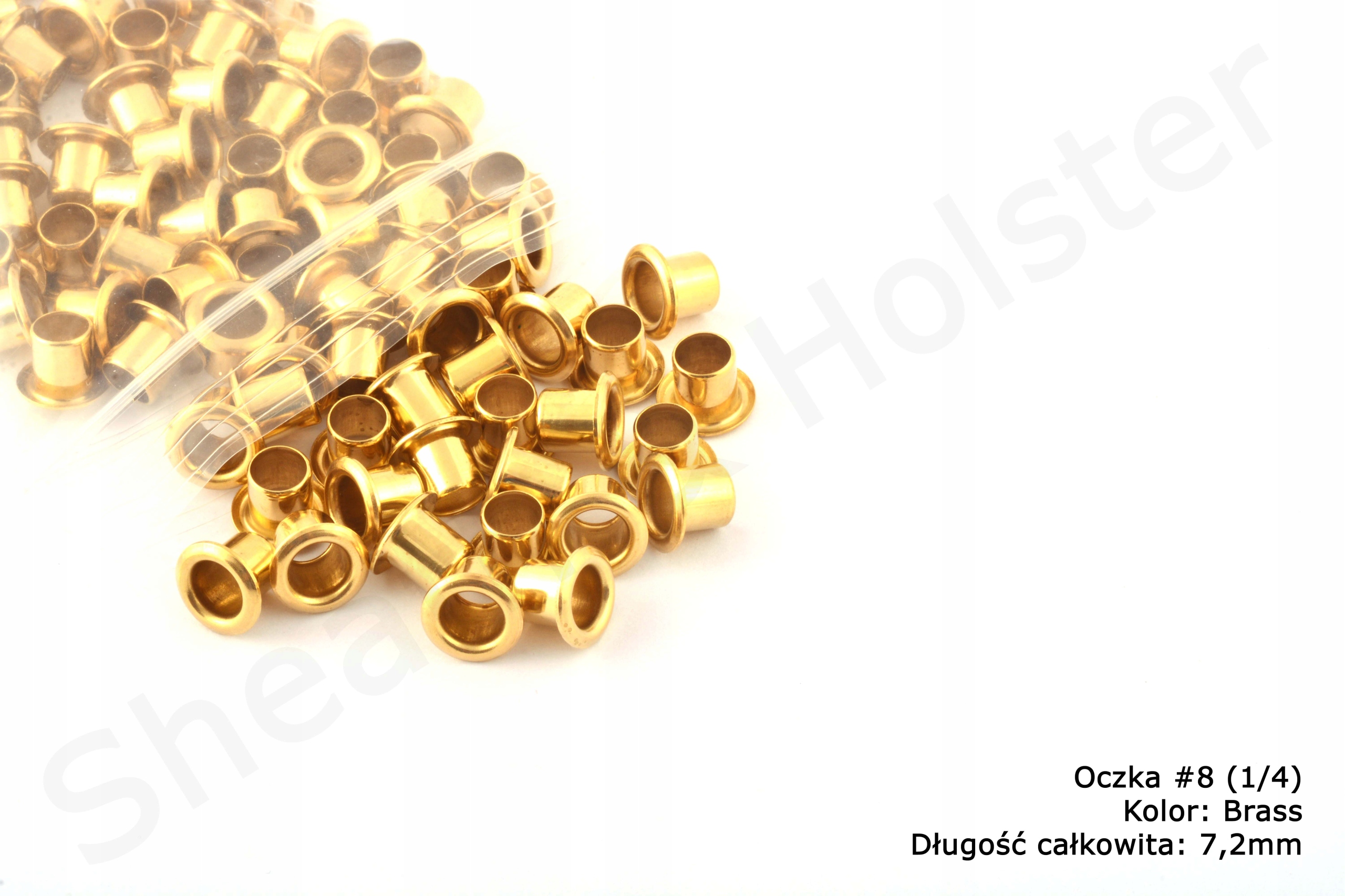 Oczka do Kydexu -brass- dł. 7,2mm 25 sztuk
