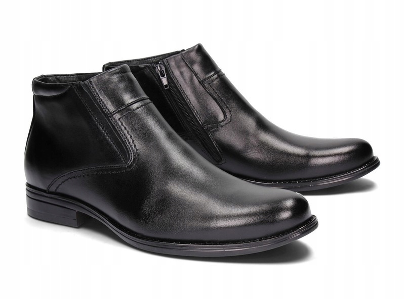 SZTYBLETY MĘSKIE ZIMOWE SKÓRA POLSKIE 282 CZ 40 Nosek okrągły