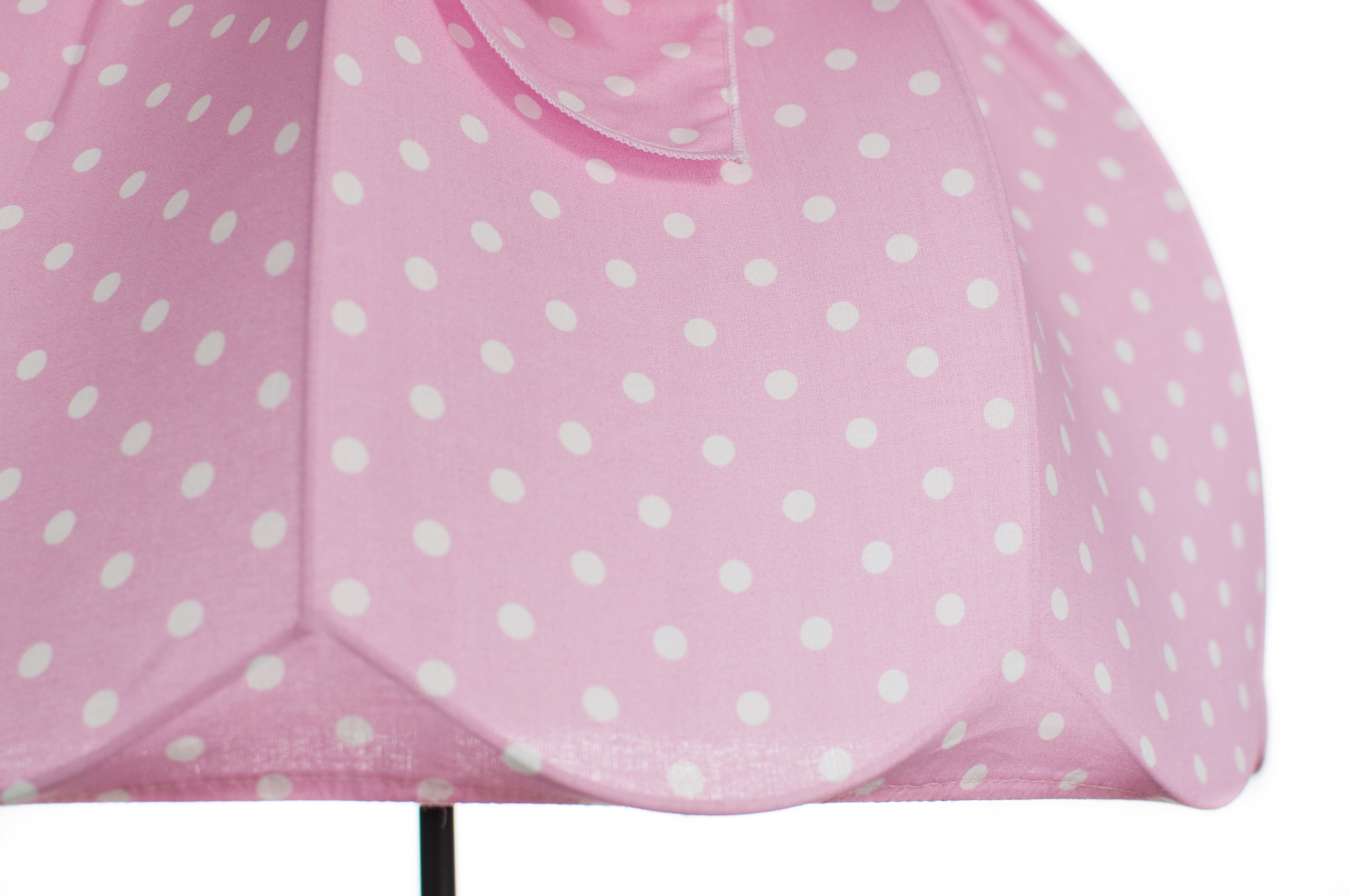 Abażur z kokardą bawełna RÓŻOWY BIAŁE GROCHY 39cm Rodzaj abażur